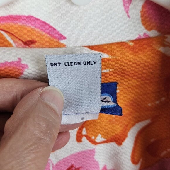 Notches Women's Blazer Pink Orange Bold Floral Ribbon Accent Size XLarge - Picture 9 of 10